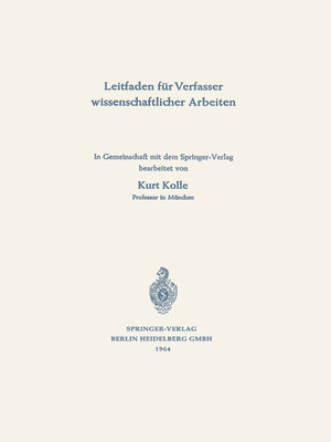 cover image of Leitfaden für Verfasser wissenschaftlicher Arbeiten